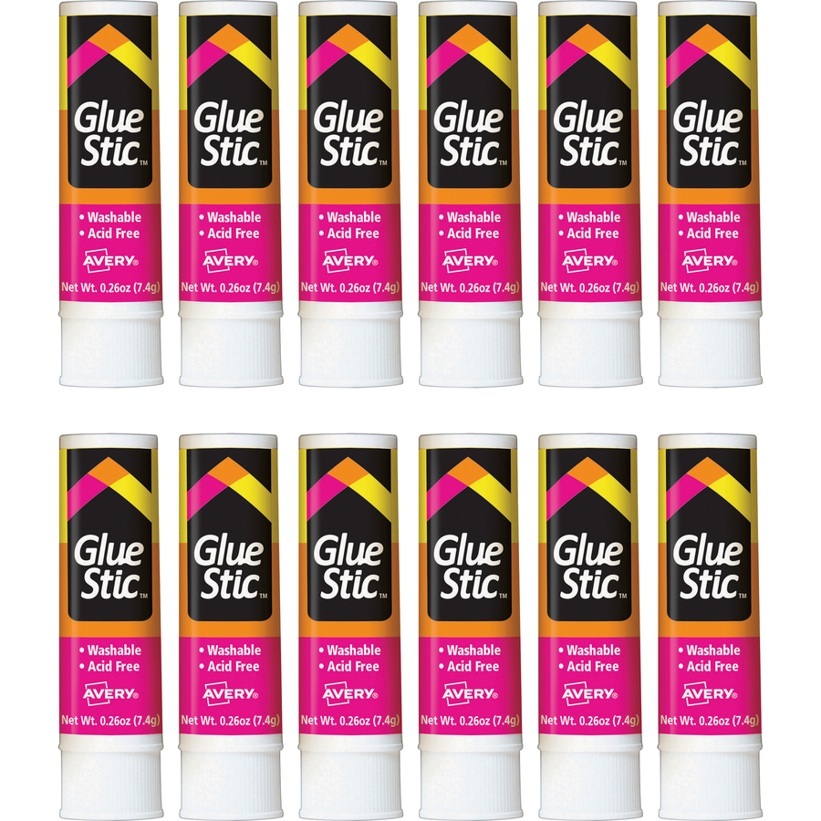 Avery Purple Application Permanent Glue Stics, 0.26 oz, 18/Pack