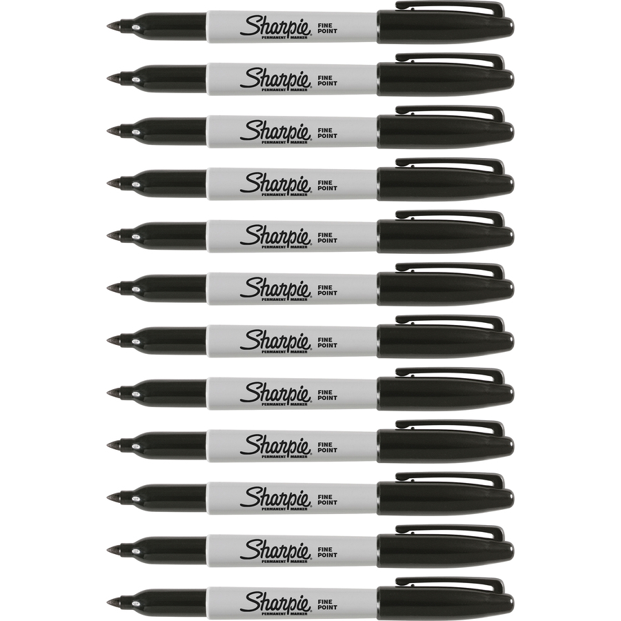 Sharpie Fine Point Permanent Ink Markers - Fine Marker Point - Black Alcohol  Based Ink - 1 Dozen - Reliable Paper