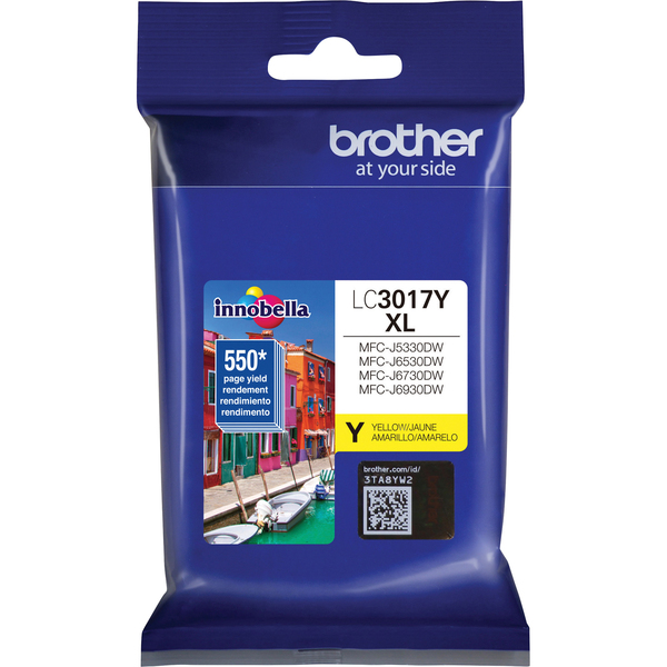 BROTHER Innobella LC3017Y Ink Cartridge, Yellow, 550 Pages, 1 Pack