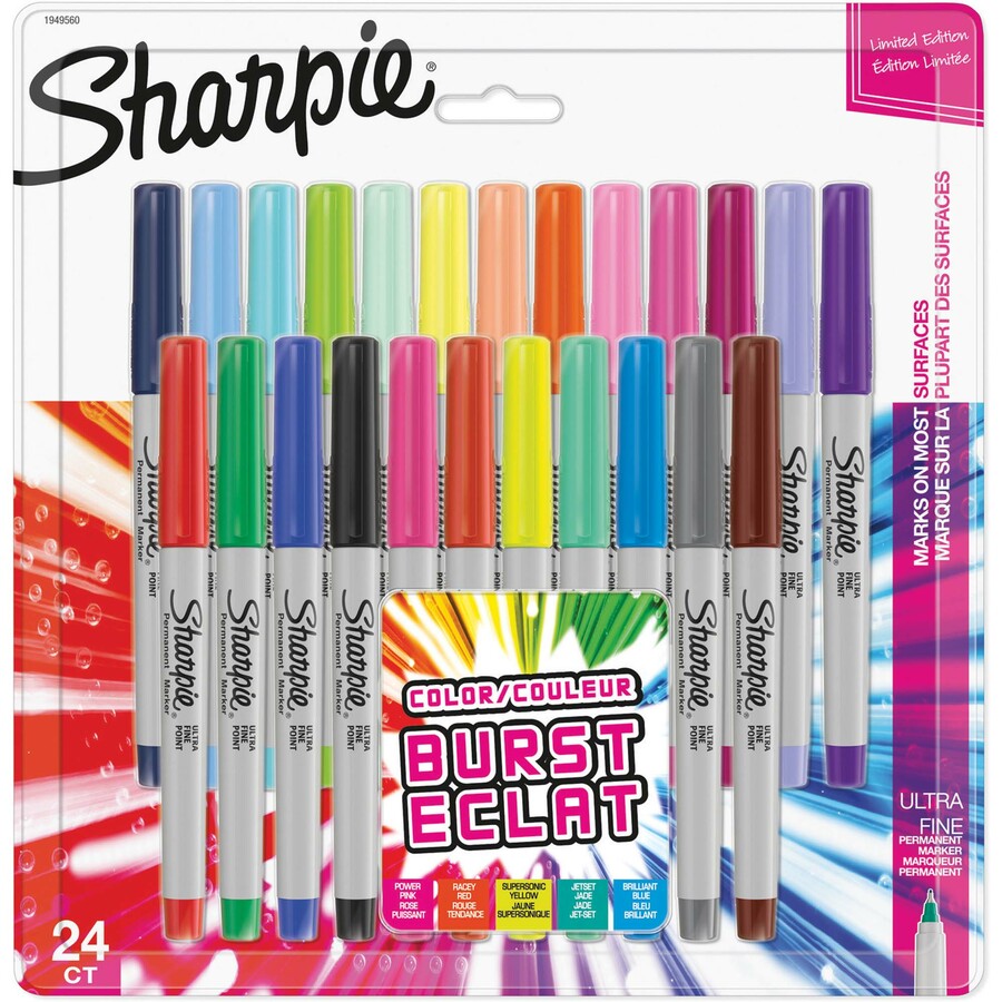 Sharpie Fine Colour Burst Set of 24 with Metallic Silver – Cityluxe