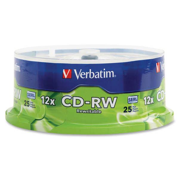 VERBATIM 12x CD-RW Media - 700MB - 25 Pack Spindle