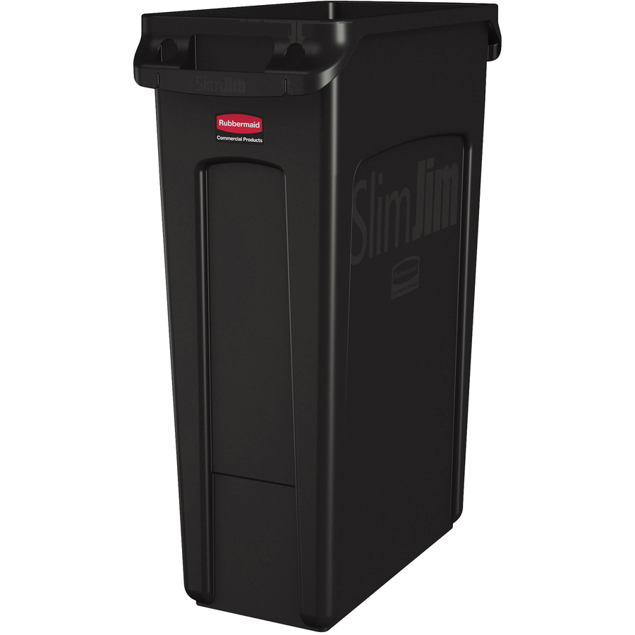 Rubbermaid Commercial Vented Slim Jim 23 Gal Black