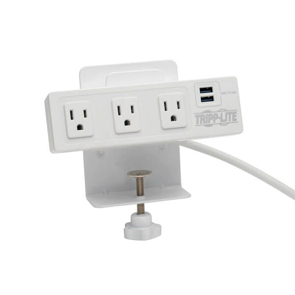 SURGE PROTECTOR WITH DESK CLAMP 3-OUTLET