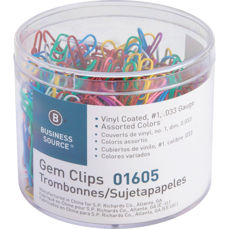 Office Depot Brand Vinyl Paper Clips Box Of 500 No. 1 Assorted Colors -  Office Depot