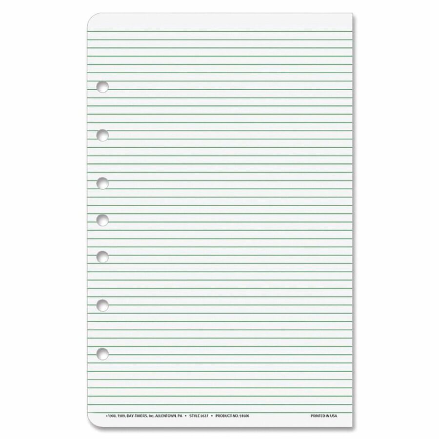 Day-Timer Refill Writing Sheet