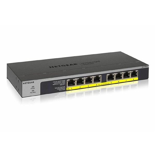 NETGEAR (GS108LP) 8-Port PoE/PoE+ Gigabit Ethernet Unmanaged Switch O