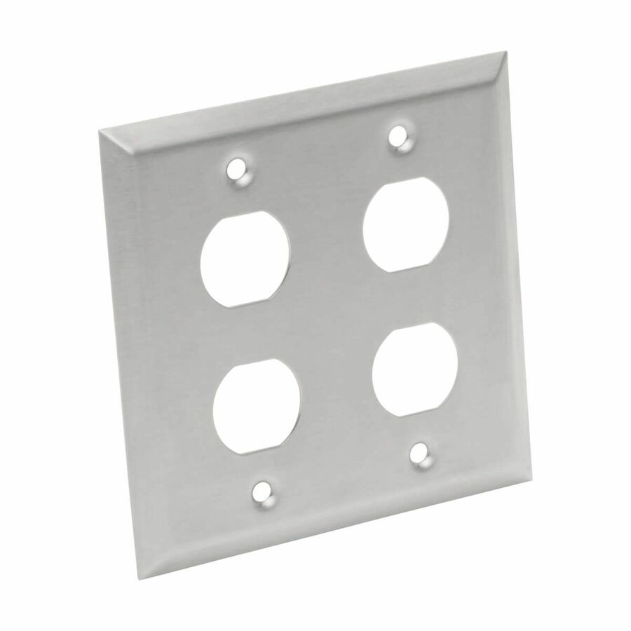 Eaton Tripp Lite Series 4-port double-gang stainless steel faceplate for industrial network terminations