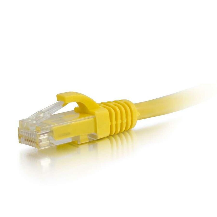 Yellow 1 ft Legrand AV C2G Cat 6 snagless RJ45 male-to-male patch cable