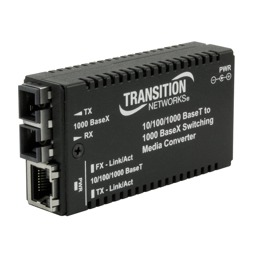 Lantronix mini media converter for 10/100/1000Base-T to 1000Base-SX multimode LC fiber conversion