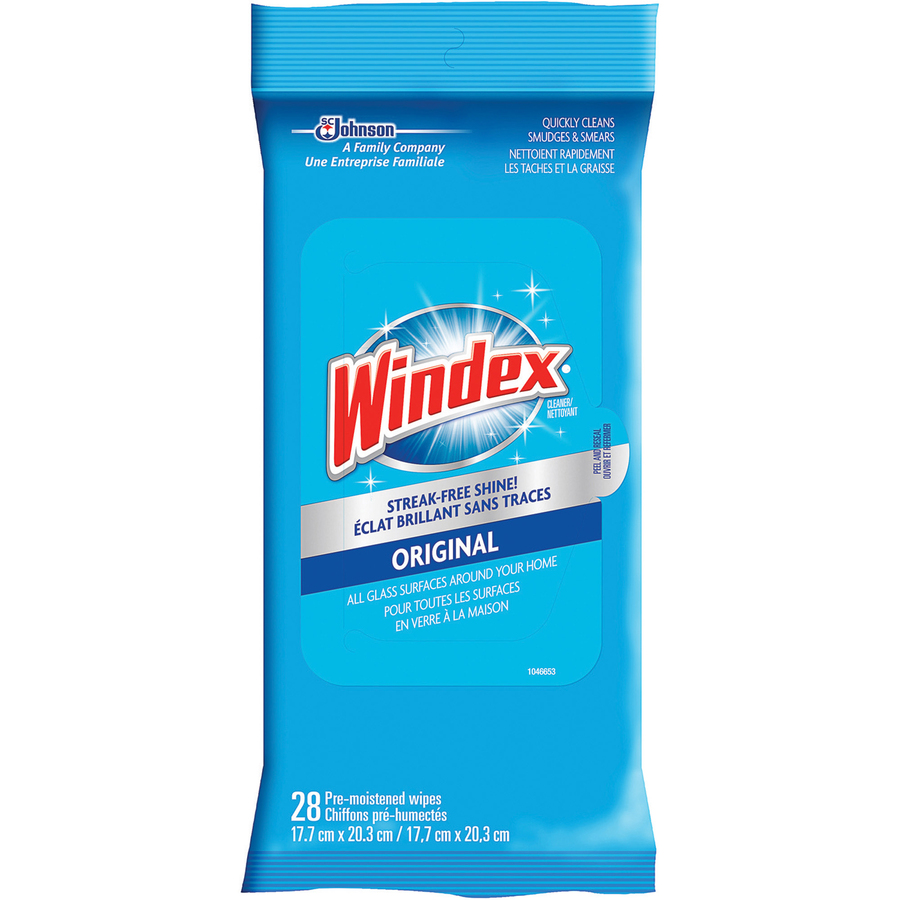 Windex&reg; - WINDEX GLASS WIPES POUCH 28sht