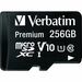 Verbatim Premium 256 GB Class 10/UHS-I (U1) microSDXC - 1 Pack - 100 MB/s Read - Lifetime Warranty