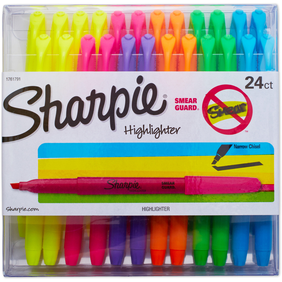 Sharpie Clear View Highlighter Pack - Chisel Marker Point Style - Yellow -  1 Dozen - R&A Office Supplies