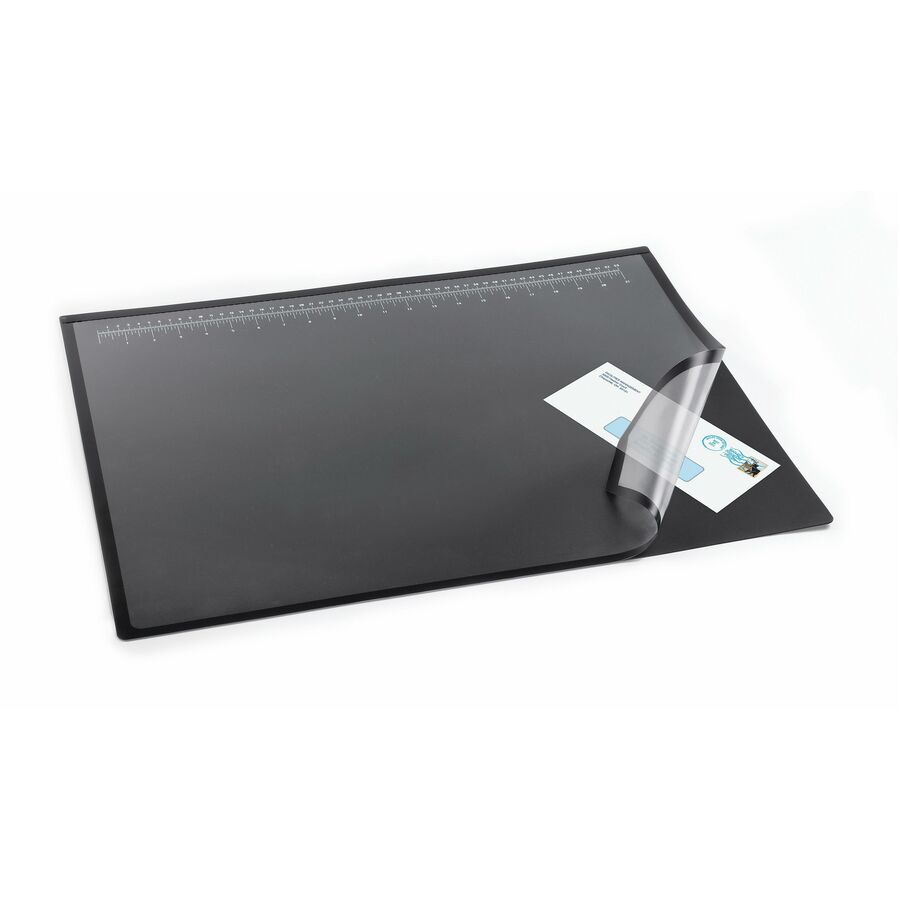 Office Depot® Brand Clear Overlay Desk Pad, 19" x 24", Black Desk