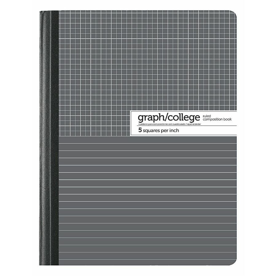 Office Depot Dual Ruled Composition Book, 7 1/2in x 9 3/4in, College/Graph Ruled, 100 Sheets