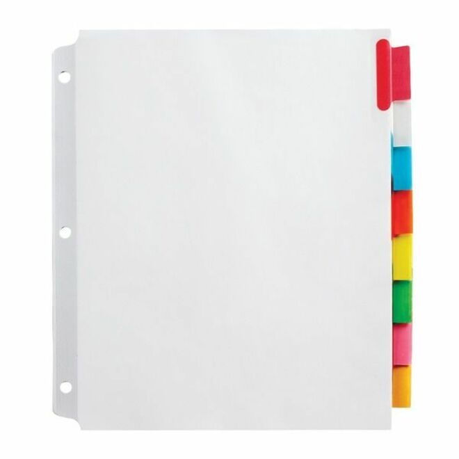 Office Depot Insertable ExtraWide Dividers With Big Tabs, Assorted