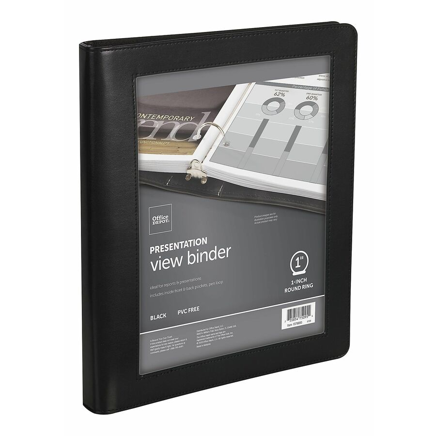 Office Depot® Brand Premium Leatherette Presentation View 3Ring Binder