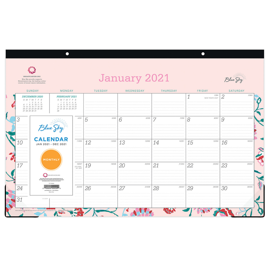 Blue Sky Write On Calendar Monthly Desk Pad