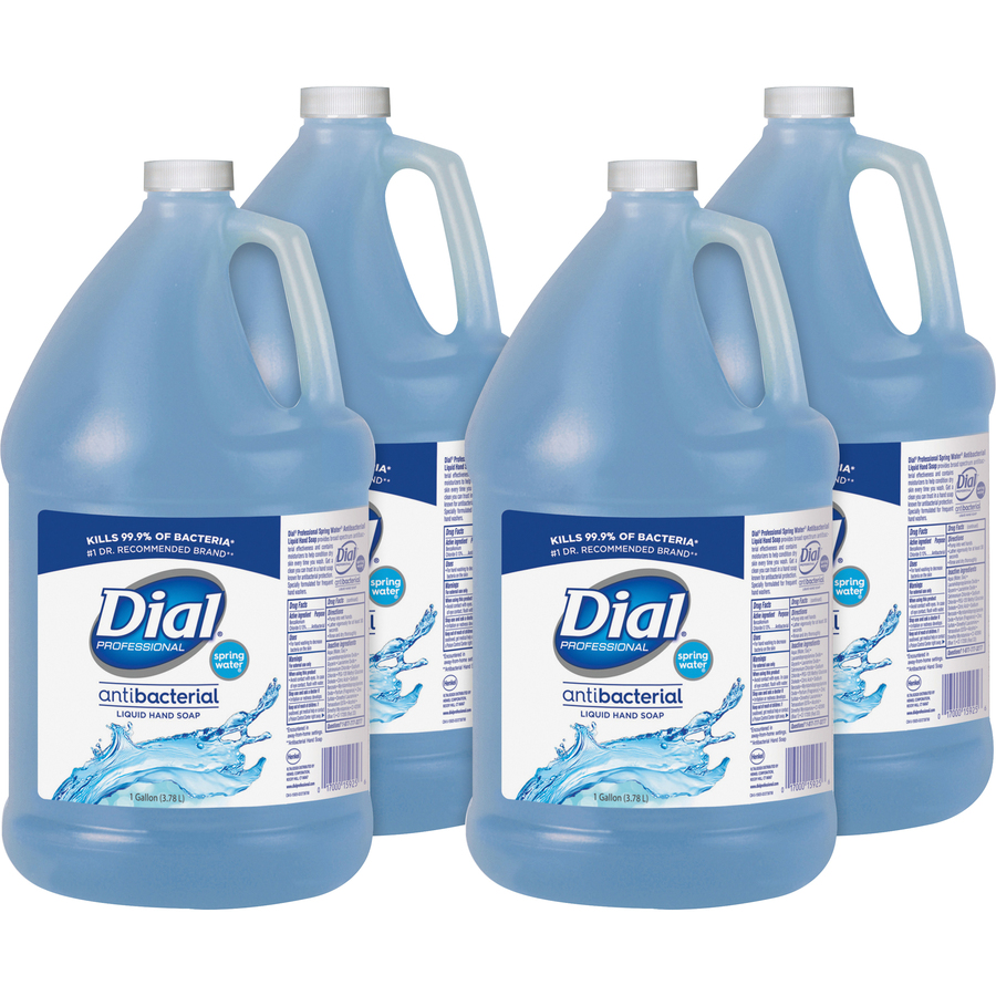 par Estar satisfecho Rápido Repuesto de jabón líquido Dial - 1 gal (3,8 L) - Matar los gérmenes - Mano  - Azul - 4 / Cartón - Reparto