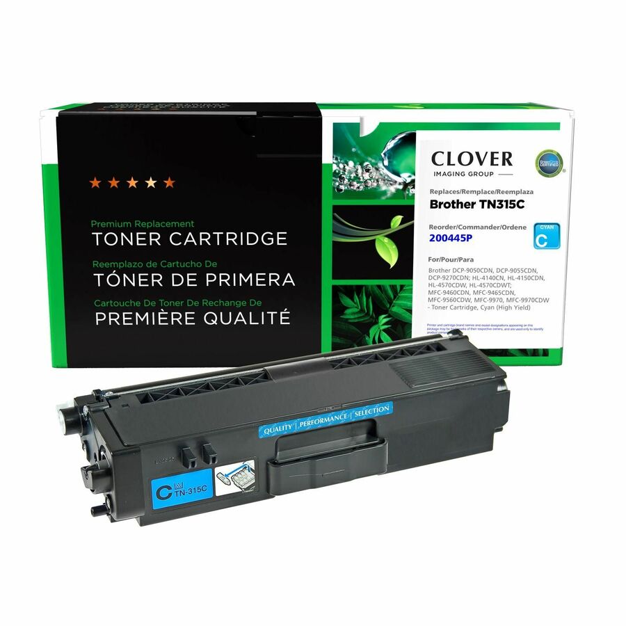 CIG Remanufactured High Yield Laser Toner Cartridge TN315, TN315C (Brother TN315C) - Cyan Each