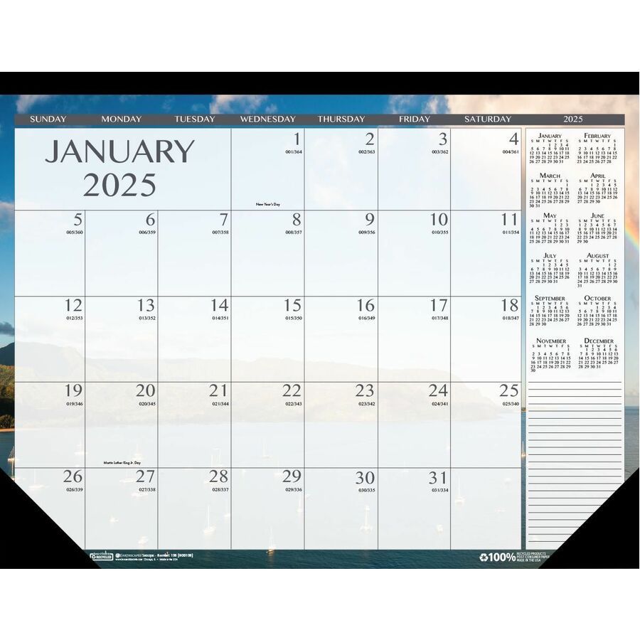 House of Doolittle Monthly Desk Pad Calendar Earthscapes Seascapes 22 x ...