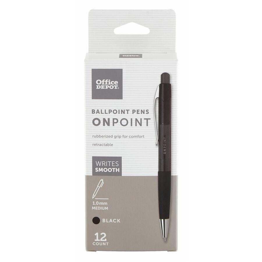 Office Depot® Brand SoftGrip Retractable Ballpoint Pens, Medium Point