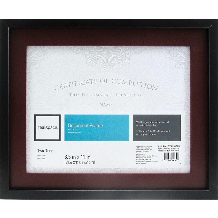 Realspace™ Photo/Document Frame, Gallery, 11" x 14" , Matted For 81/2
