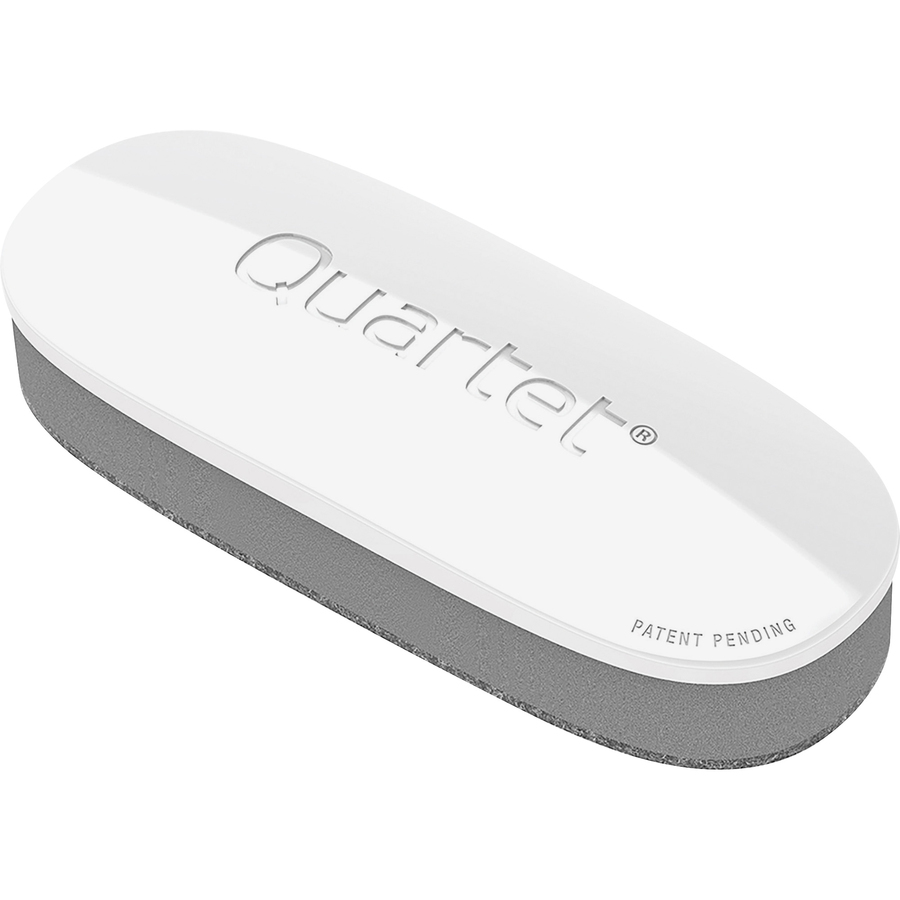 Quartet Dry-Erase Board Eraser - 2 Width x 5 Length - Streak-free,  Comfortable Grip, Dustless, Stain Resistant - White, Silver - Foam, Felt -  1Each - Kopy Kat Office