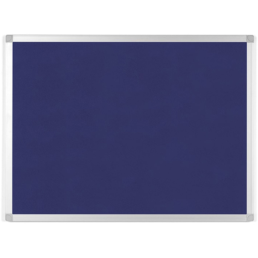 Bi-silque Ayda Fabric 24"W Bulletin Board Blue Fabric Surface Tackable,  Sleek Style, Robust Each