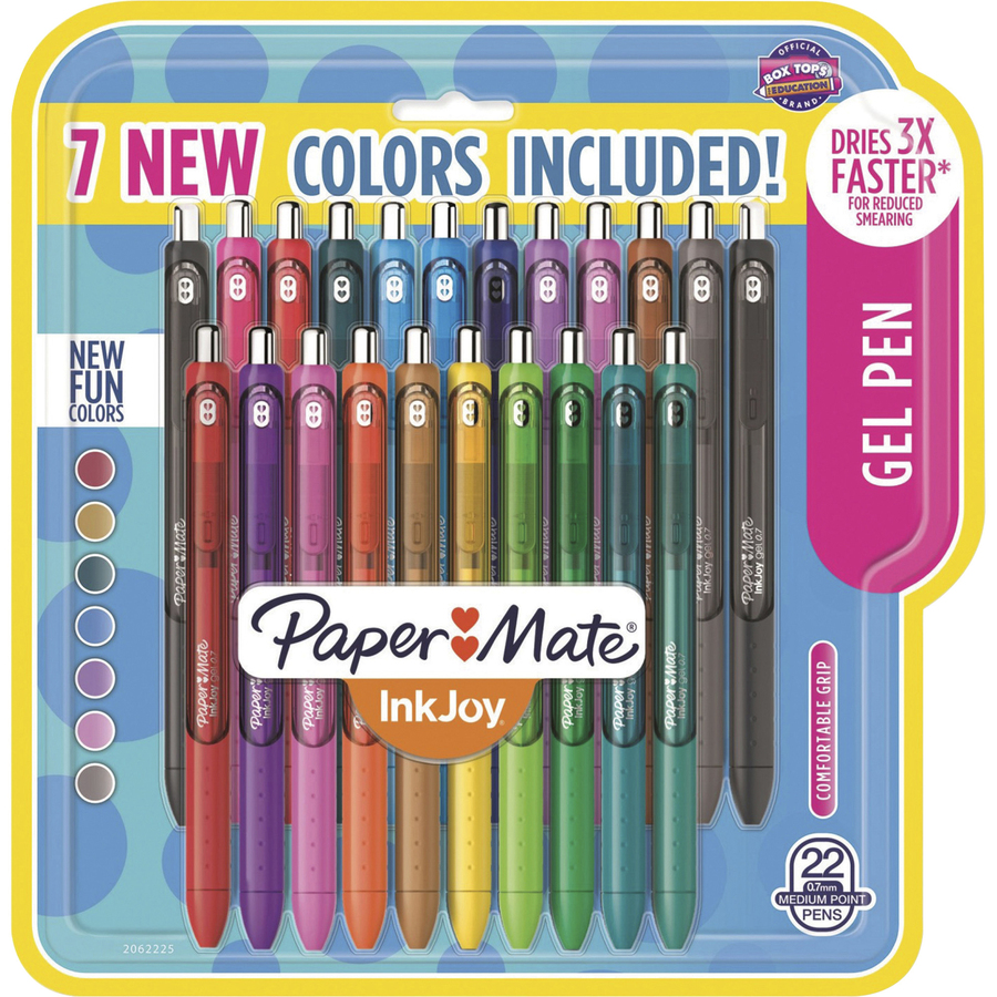 Paper Mate InkJoy Gel Stick Pen, 0.7 mm, Medium, Assorted Ink, 20-Pack