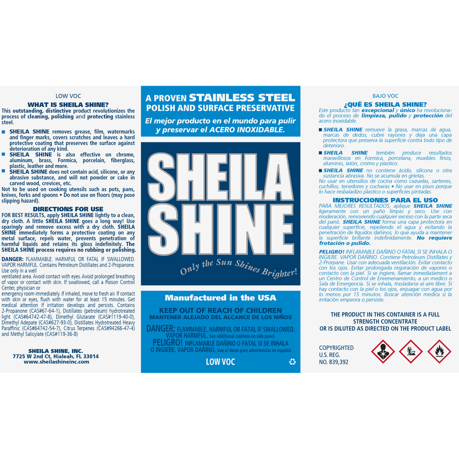 Sheila Shine Stainless Steel Cleaner & Polish - 2x 10 oz Aerosol with  Microfiber Cloth - USA