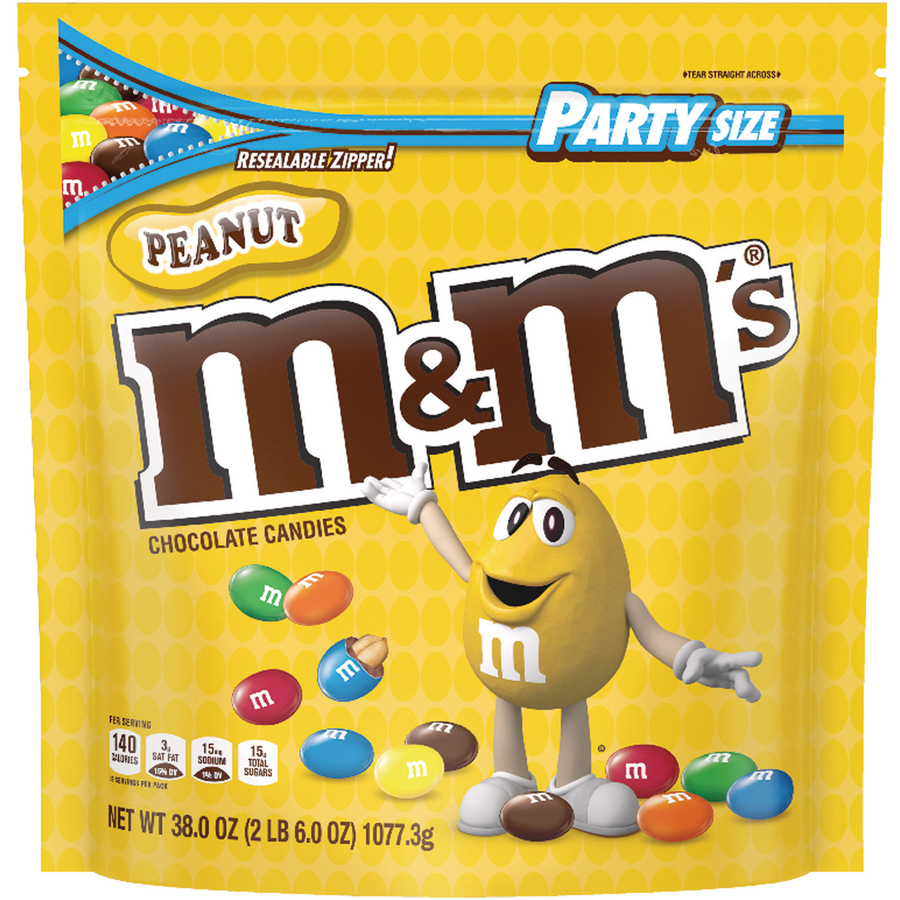 M&M's Peanut Chocolate Candies Fun Size Packets - 3 LB Bulk Bag