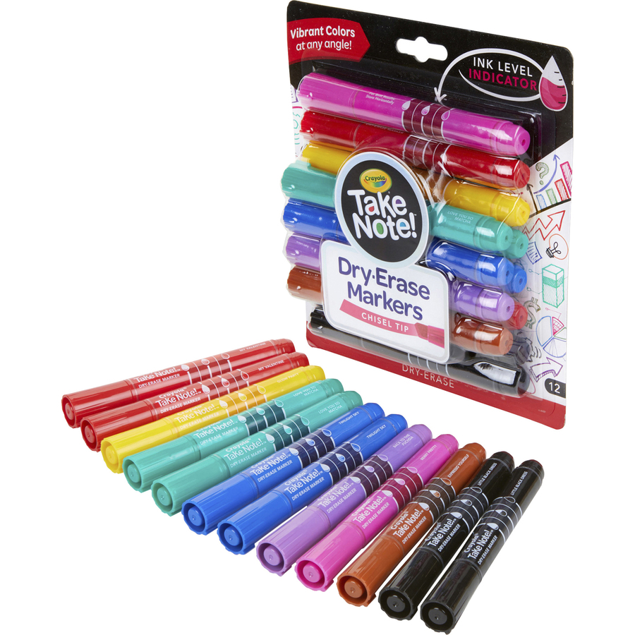 Crayola Take Note 4 Permanent Markers Fine Point Nontoxic Red Pink Blue  Black for sale online