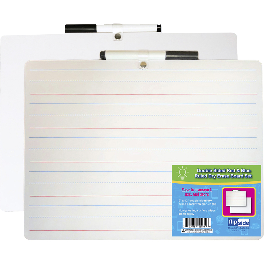 U-Brands Double-Sided Dry Erase Lap Board, 12 X 9, White Surface, 24/Pack