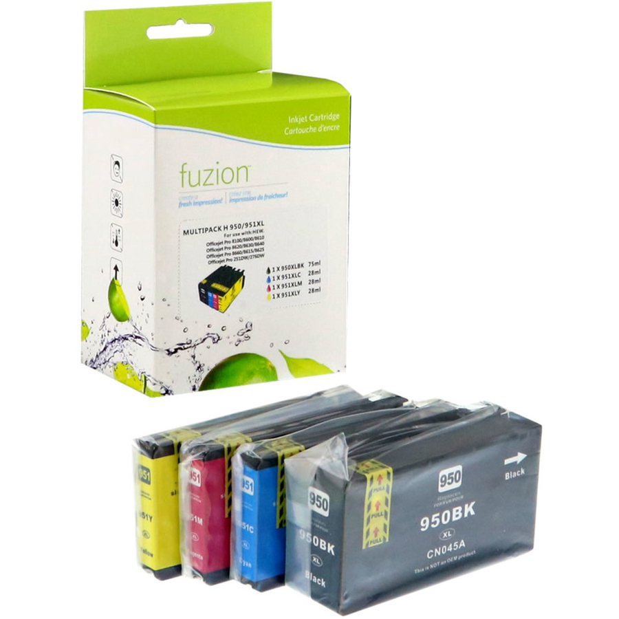 fuzion - Alternative for HP #950XL Compatible Inkjet Set- XL C/K/M/Y