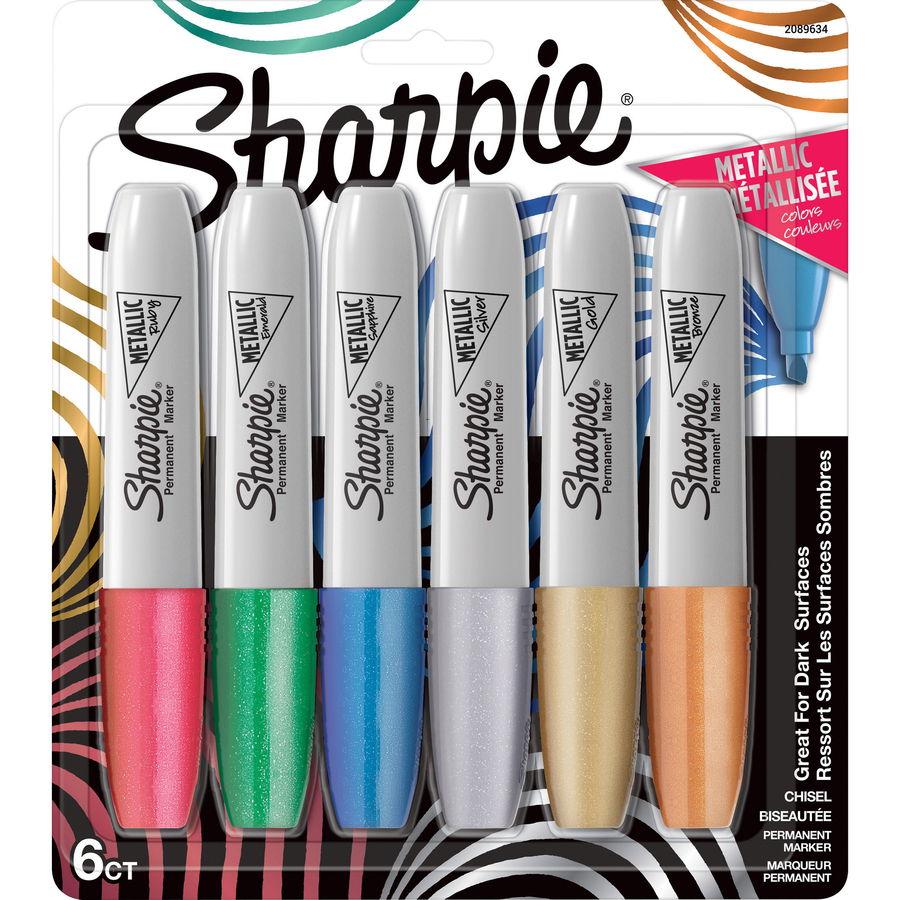 Sharpie Metallic Ink Chisel Tip Permanent Markers - Zerbee