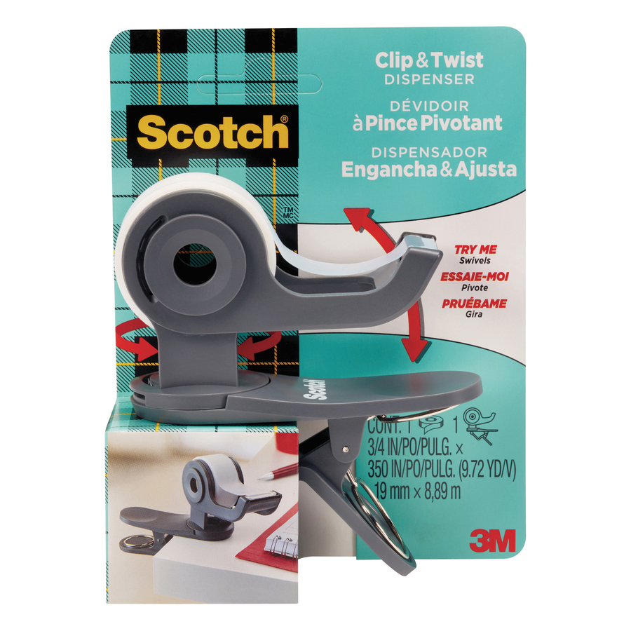 Scotch Clip & Twist Desktop Tape Dispenser