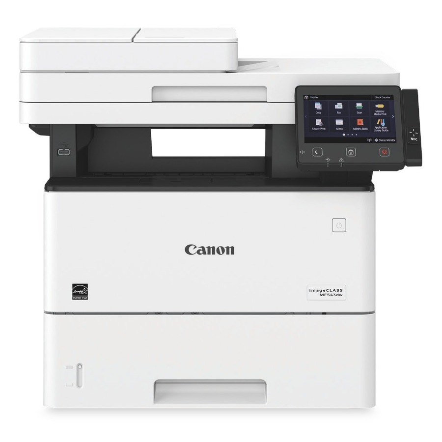 Canon imageCLASS MF543dw Wireless Laser Multifunction Printer - Monochrome - Copier/Fax/Printer/Scanner - 45 ppm Mono Print - 600 x 600 dpi Print - Automatic Duplex Print - 650 sheets Input - Color Scanner - 600 dpi Optical Scan - Monochrome Fax - Gigabit