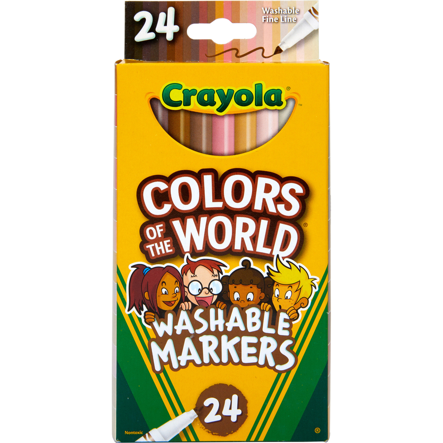 Colors of the World Washable Markers Classpack, Broad Bullet Tip, Assorted  Colors, 240/Pack