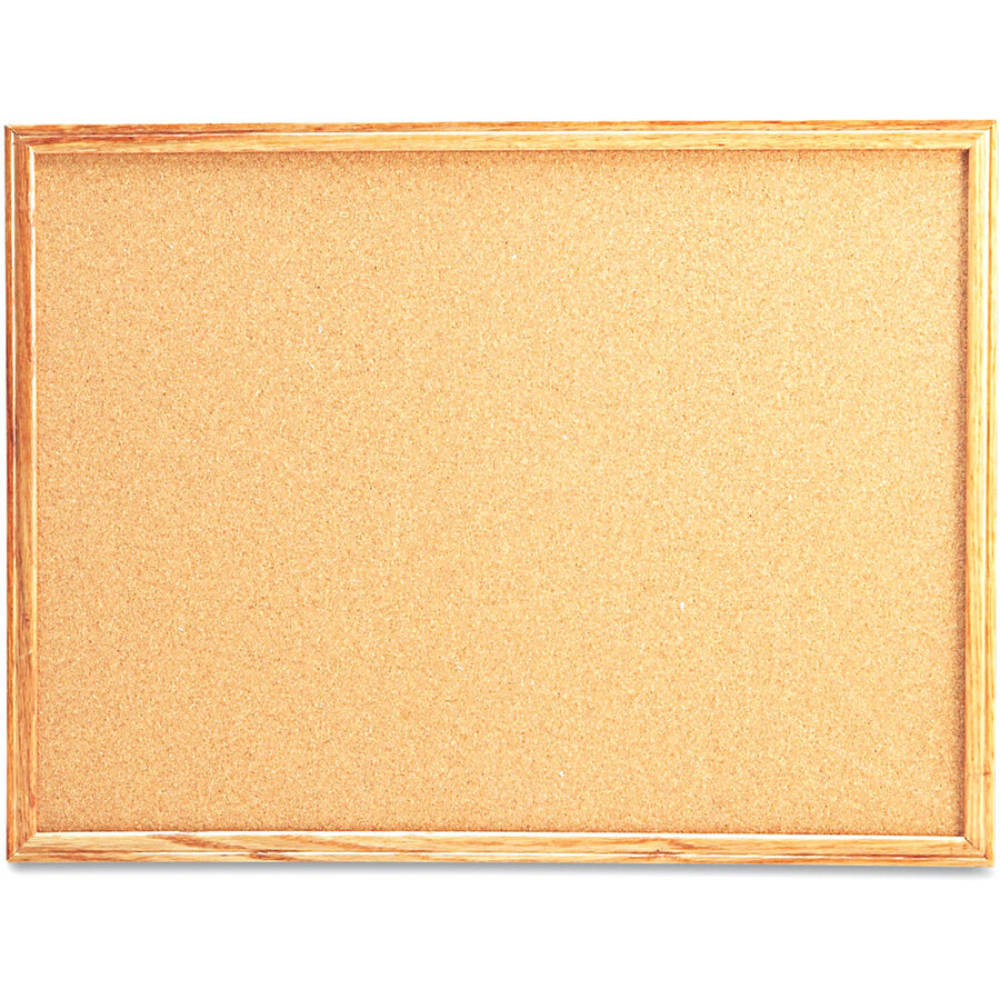 Universal Cork Board with Oak Style Frame, 24 x 18, Natural, Oak ...