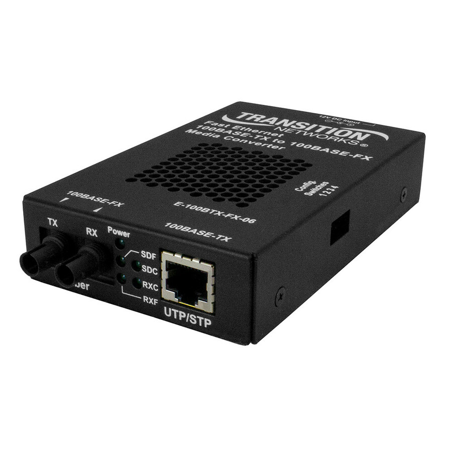 Lantronix E-100BTX-FX-06 stand-alone Fast Ethernet media converter
