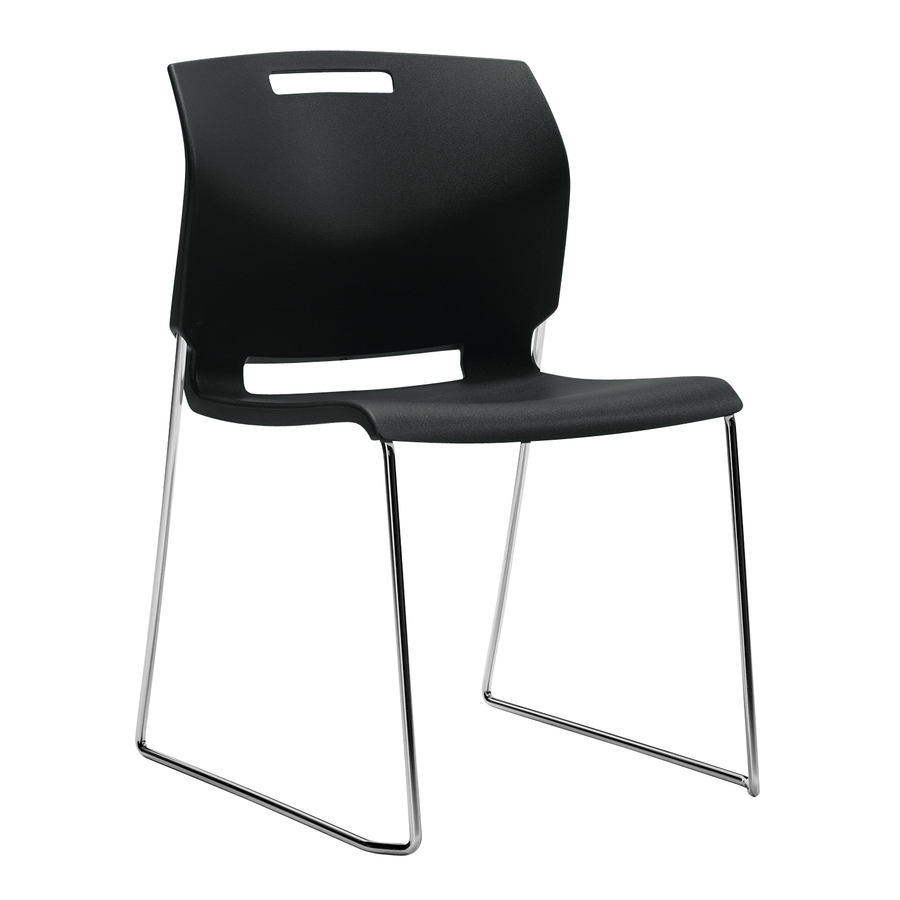 Global Popcorn Armless Chair, Polypropylene Seat & Back