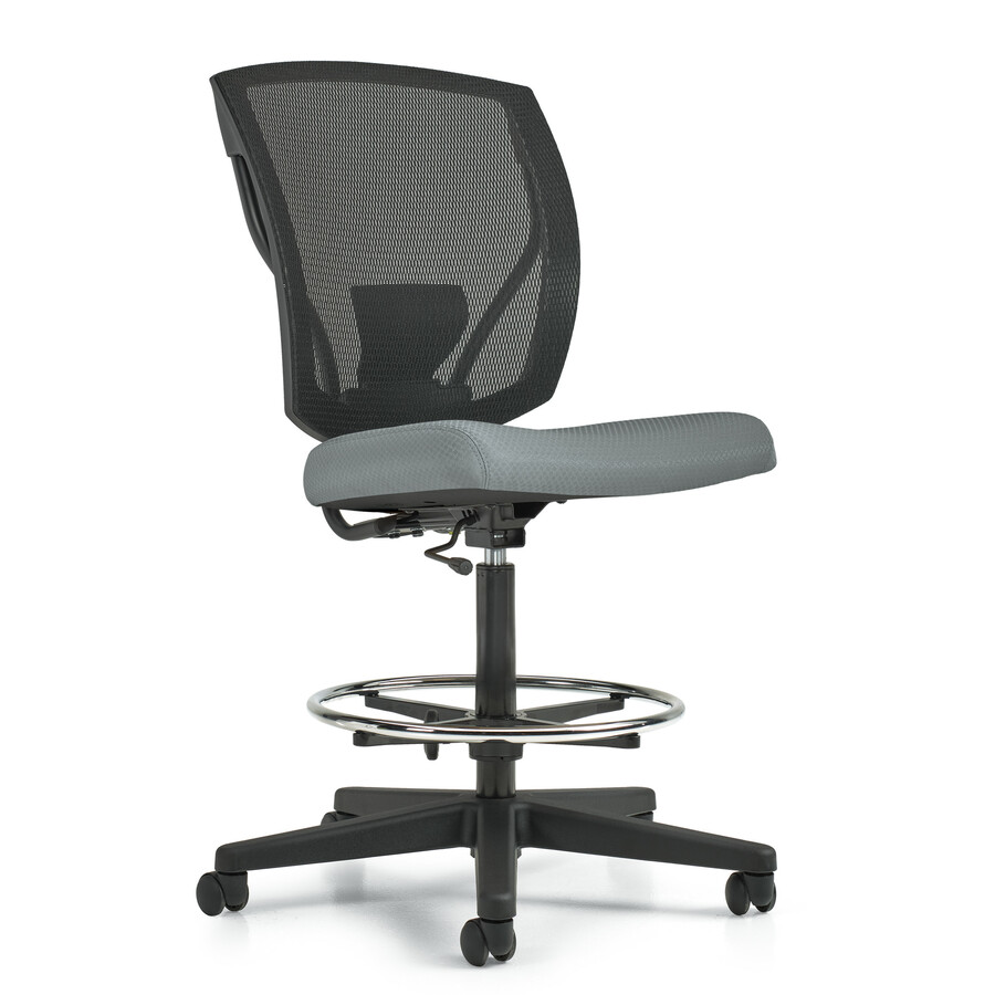 Offices To Go Ibex | Upholstered Seat & Mesh Back Armless Drafting Task Chair