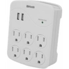 Woods 6-Outlet Surge Tap, 1000 Joules, 2 USB