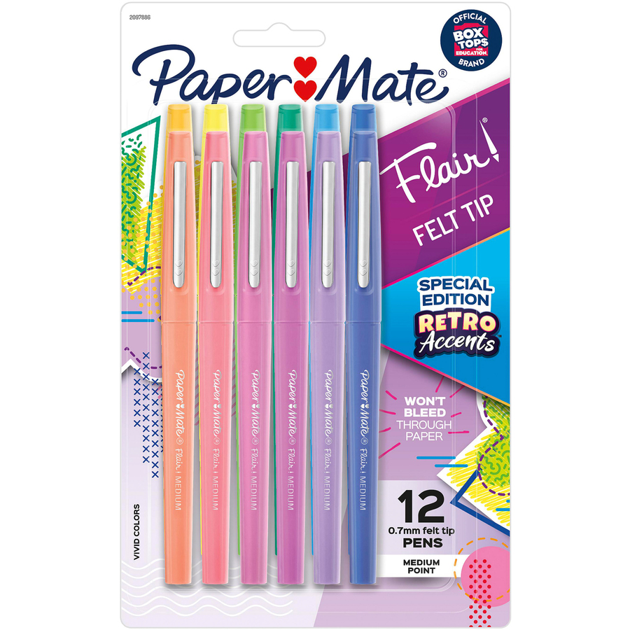 Paper Mate Flair Felt Tip Pens, Medium and Ultra Fine Point, Assorted,  Special Edition Botanical, 12 Pack