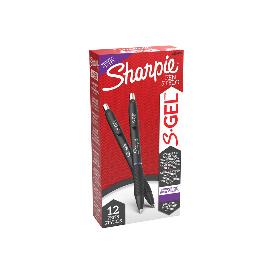 Sharpie S-Gel Pens - 0.7 mm Pen Point Size - Purple Gel-based Ink - 12 /  Dozen 