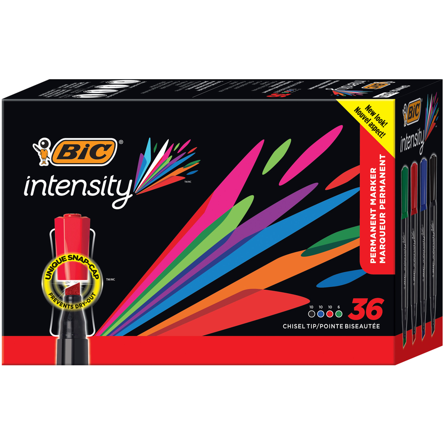 Bic Intensity Permanent Marker, Assorted, Ultra Fine - 12 markers