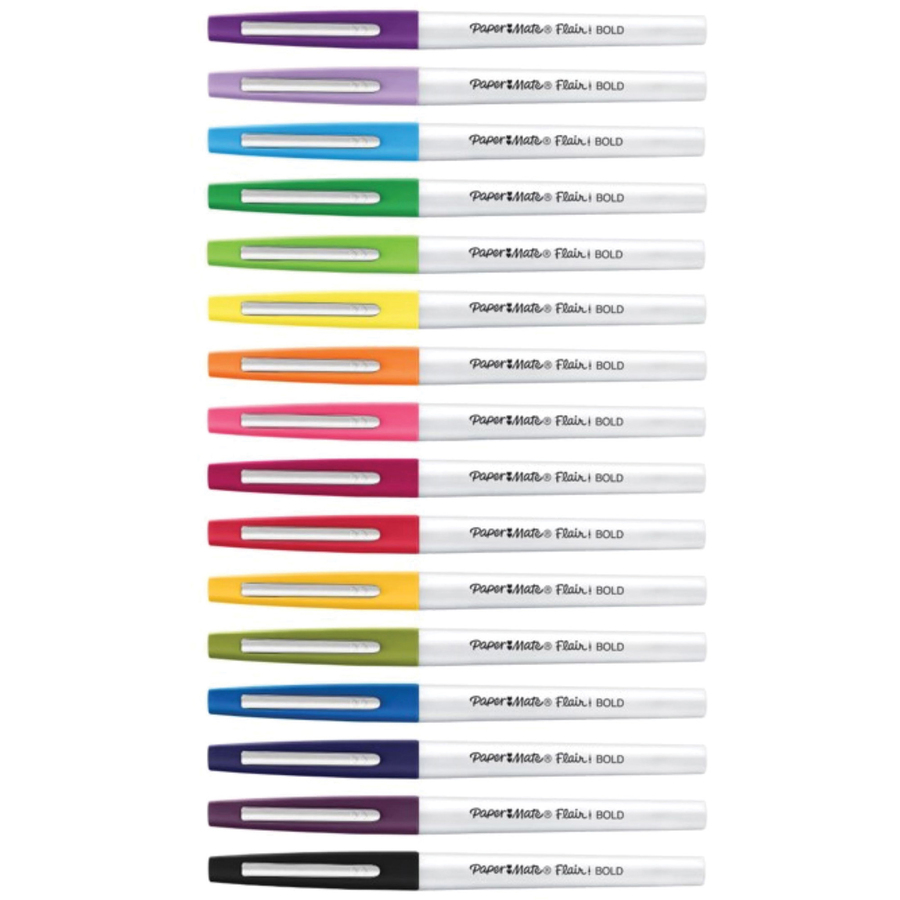 Paper Mate Flair - Medium Pen Point - Black, Purple, Blue, Red