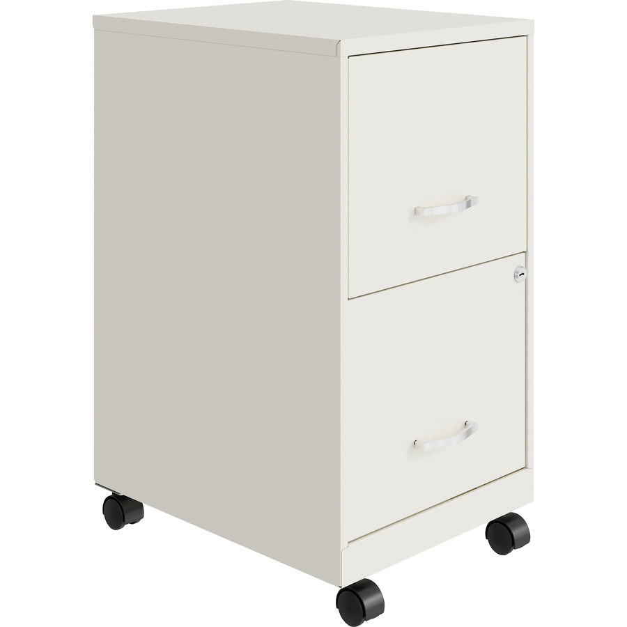 Llr00061we Lorell Soho File File Mobile File Cabinet 14 3 X 18 X 26 5 2 X Drawer S For File Letter Glide Suspension Locking Drawer Pull Handle White Chrome