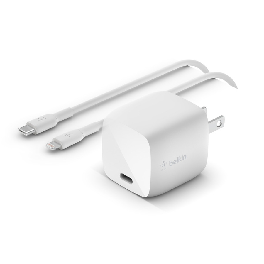 Belkin BoostCharge 30W USB-C GaN Wall Charger + USB-C to Lightning Cable - Power Adapter