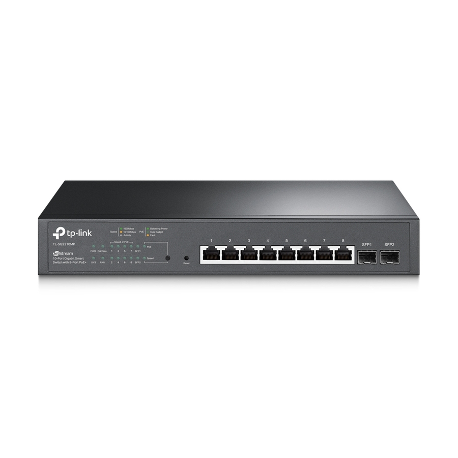 Commutateur intelligent Jetstream 10 ports Gigabit PoE avec 8 ports PoE+ - TP-Link